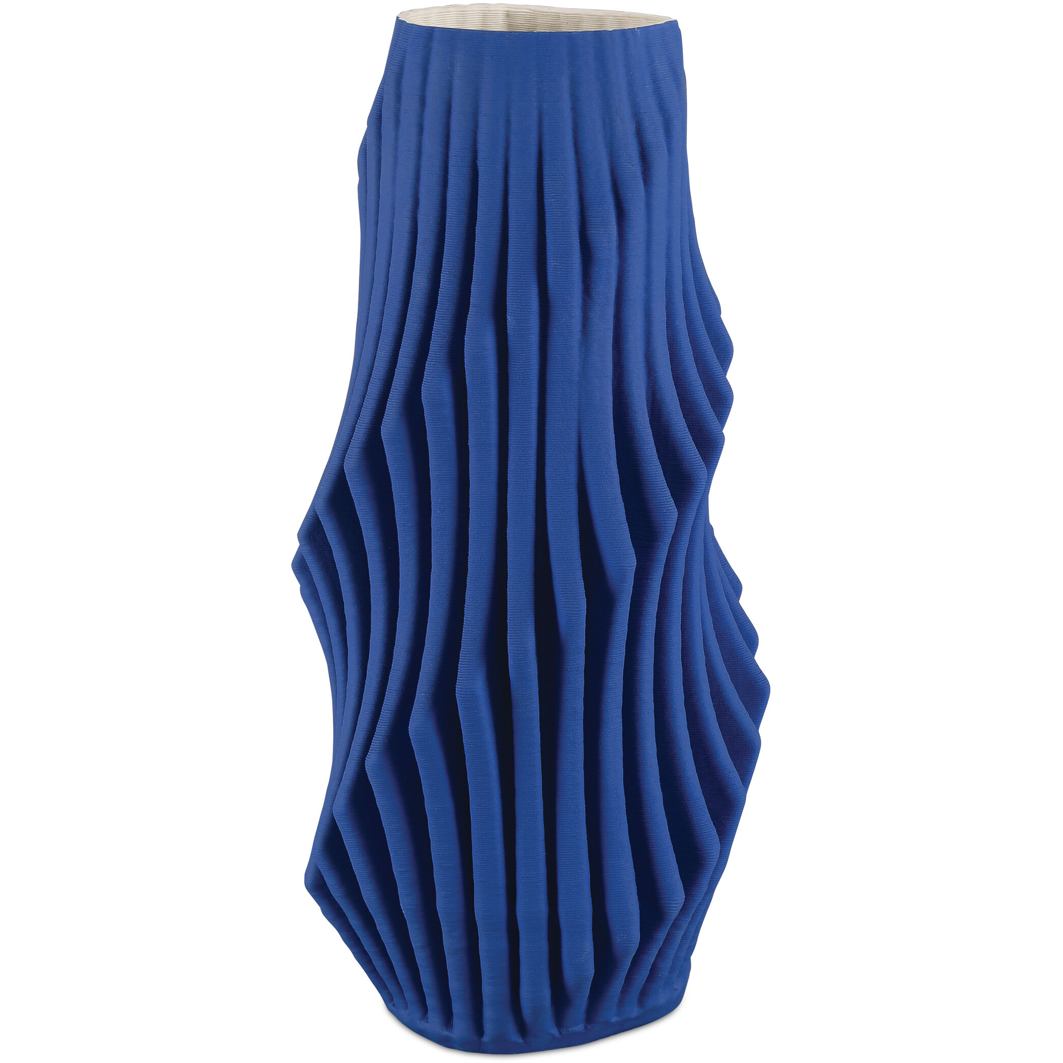 Blue Pleat 16.75 X 8.25 inch Vase, Large