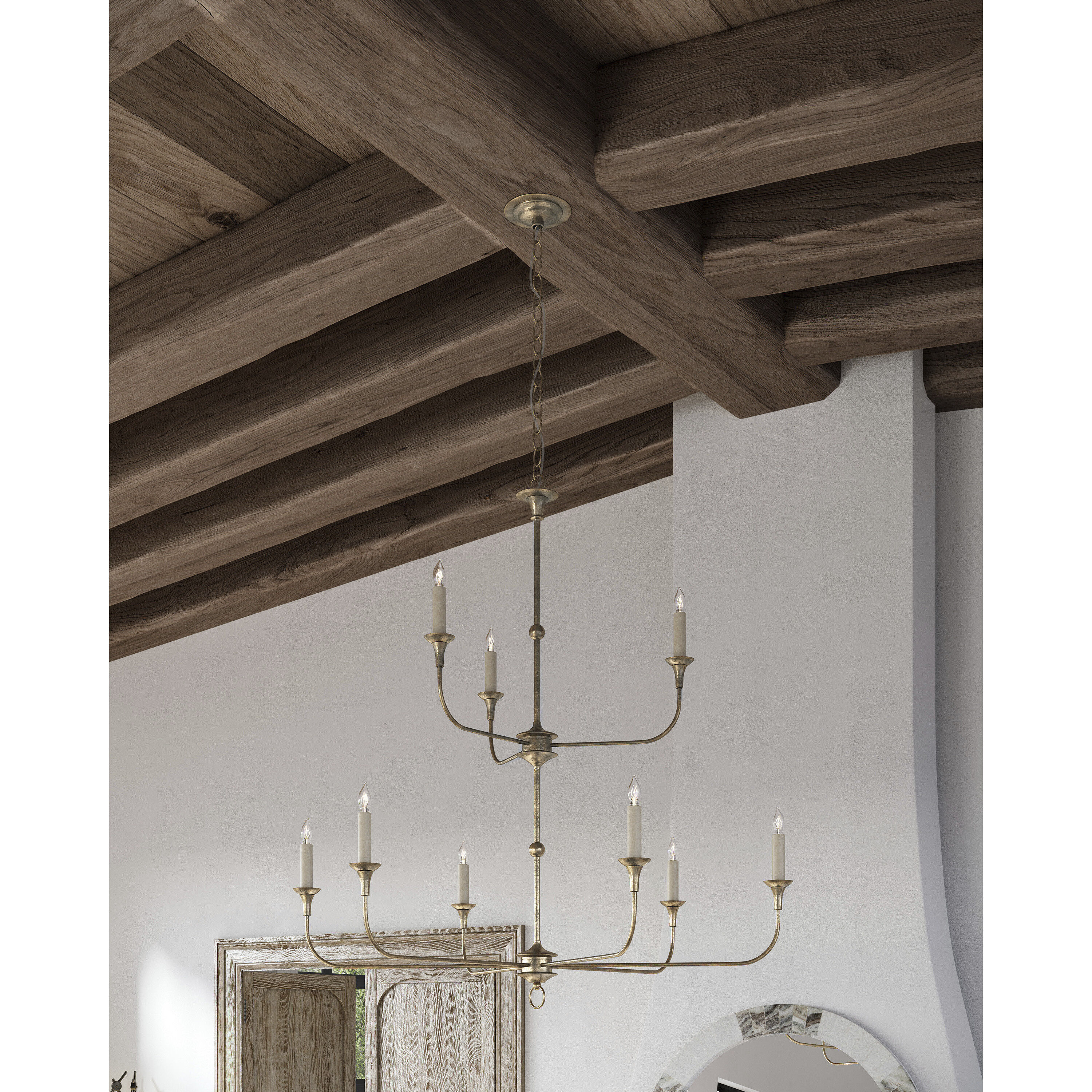 Nottaway 9 Light 44.25 inch Pyrite Bronze Two-Tier Chandelier Ceiling Light