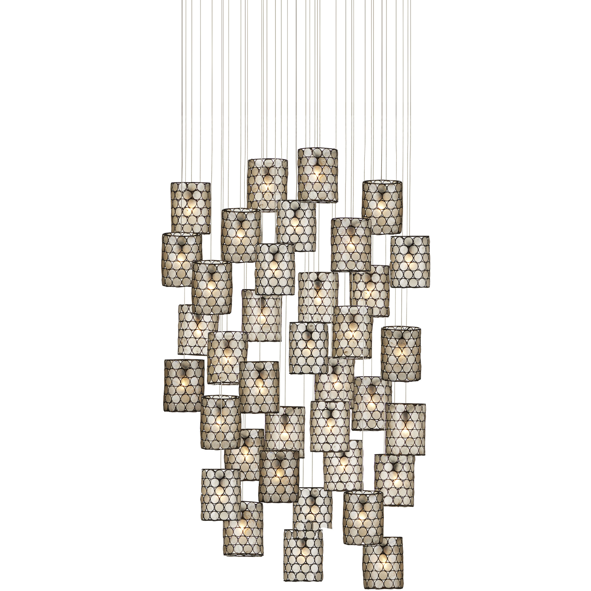 Regatta 36 Light 35 inch Cupertino and Silver Multi-Drop Pendant Ceiling Light