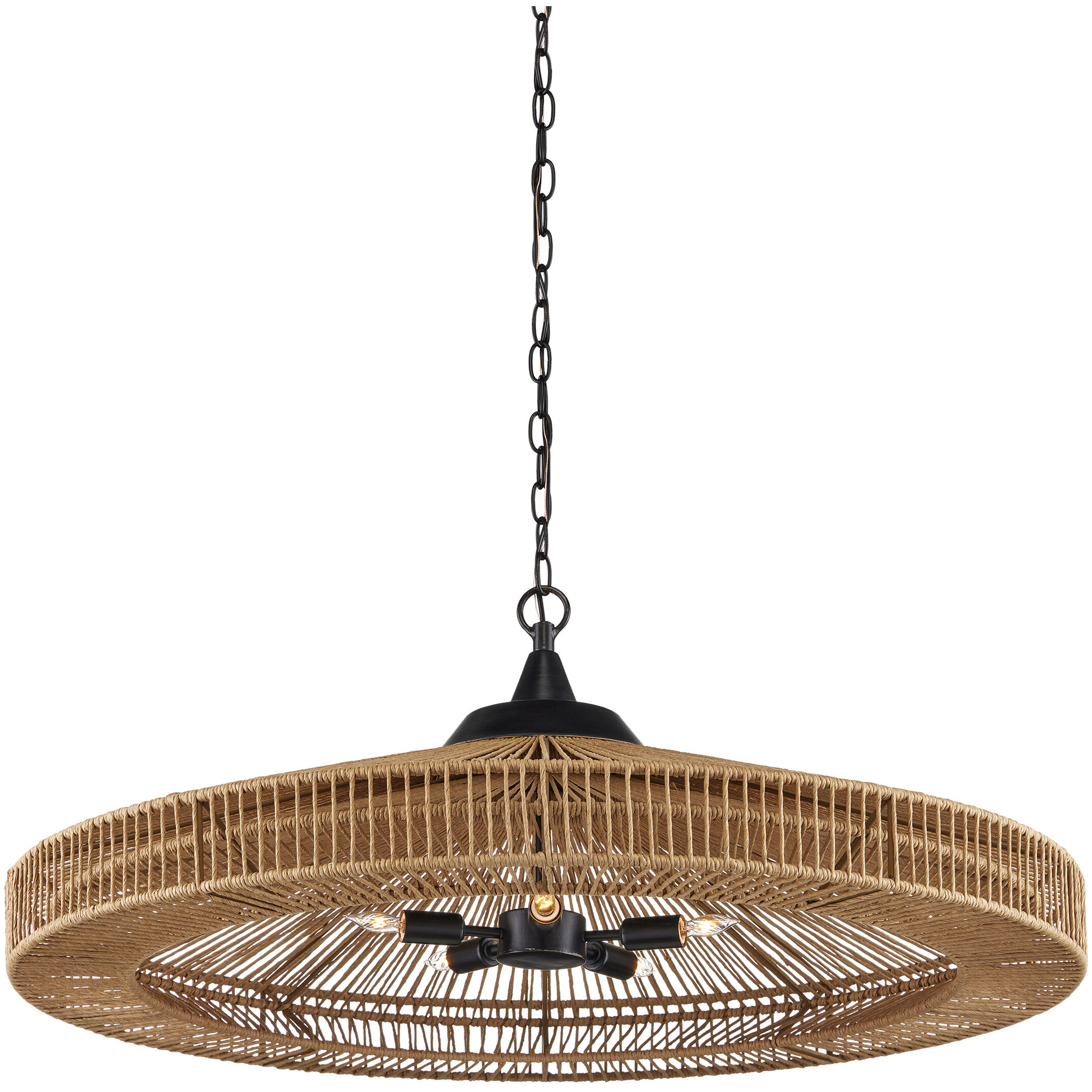 Maldives 5 Light 36 inch Satin Black Chandelier Ceiling Light