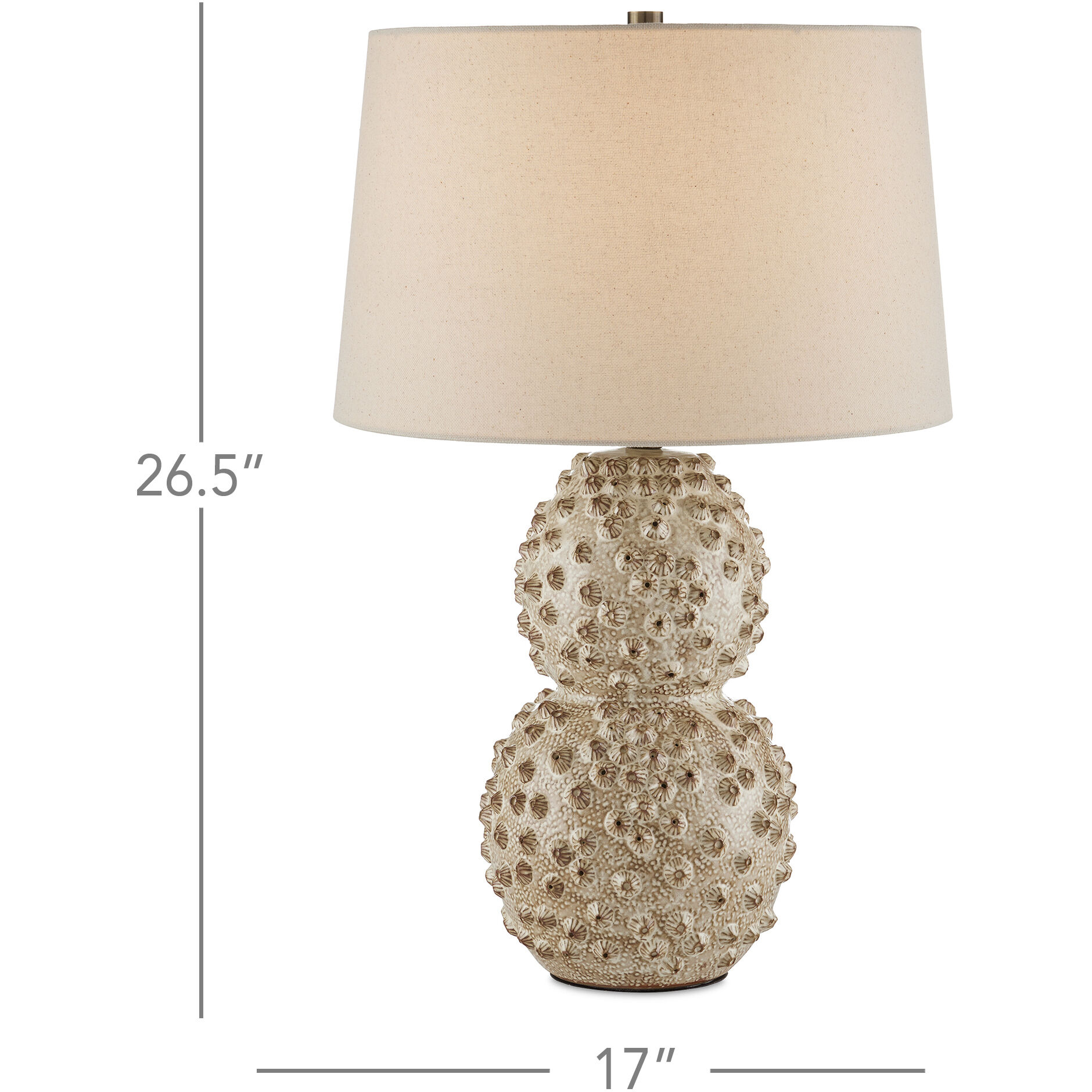Barnacle 26.5 inch 150 watt Ivory/Brown Table Lamp Portable Light