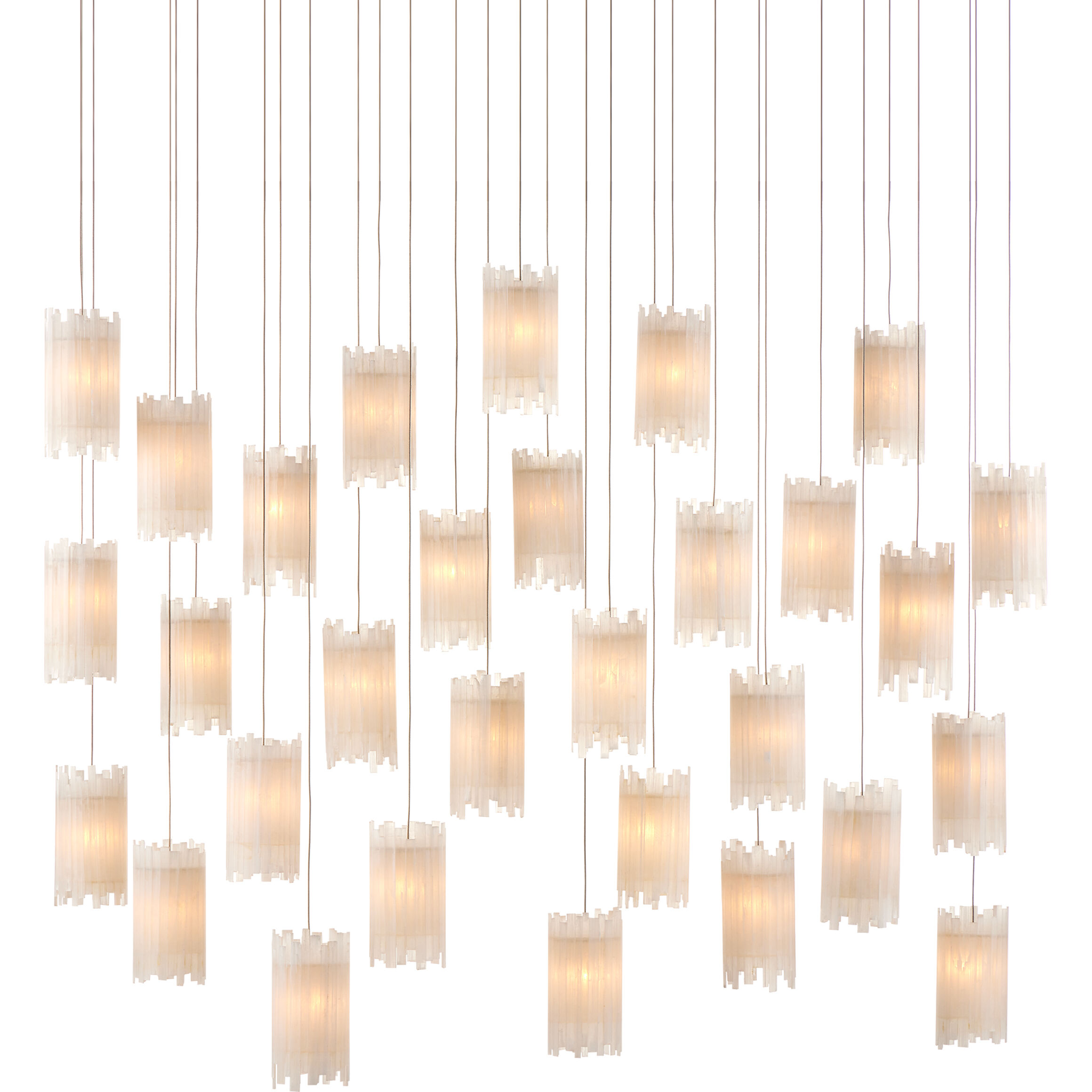 Escenia 30 Light 54 inch Natural/Painted Silver Multi-Drop Pendant Ceiling Light