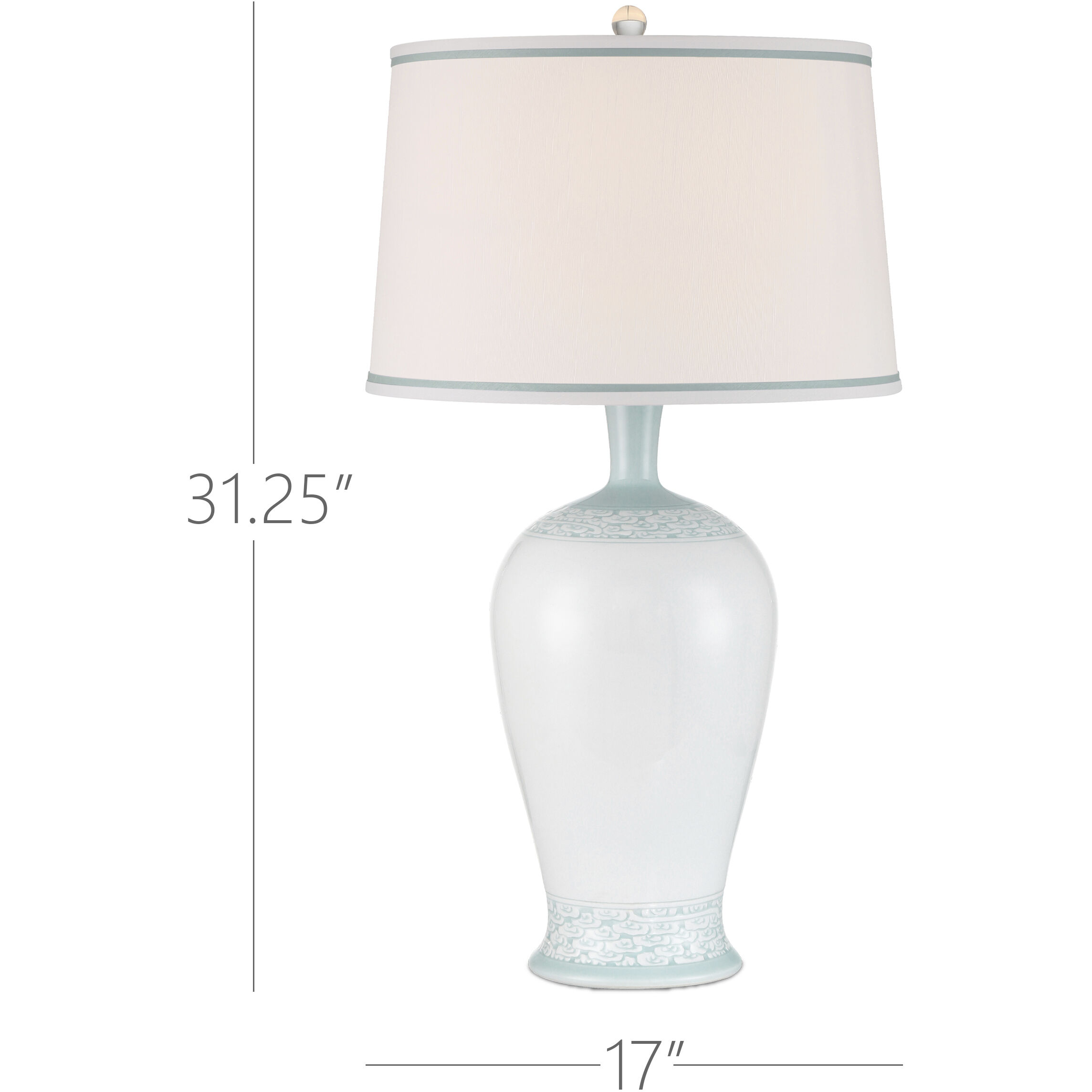 Ketty 31.25 inch 150.00 watt White/Light Blue Table Lamp Portable Light