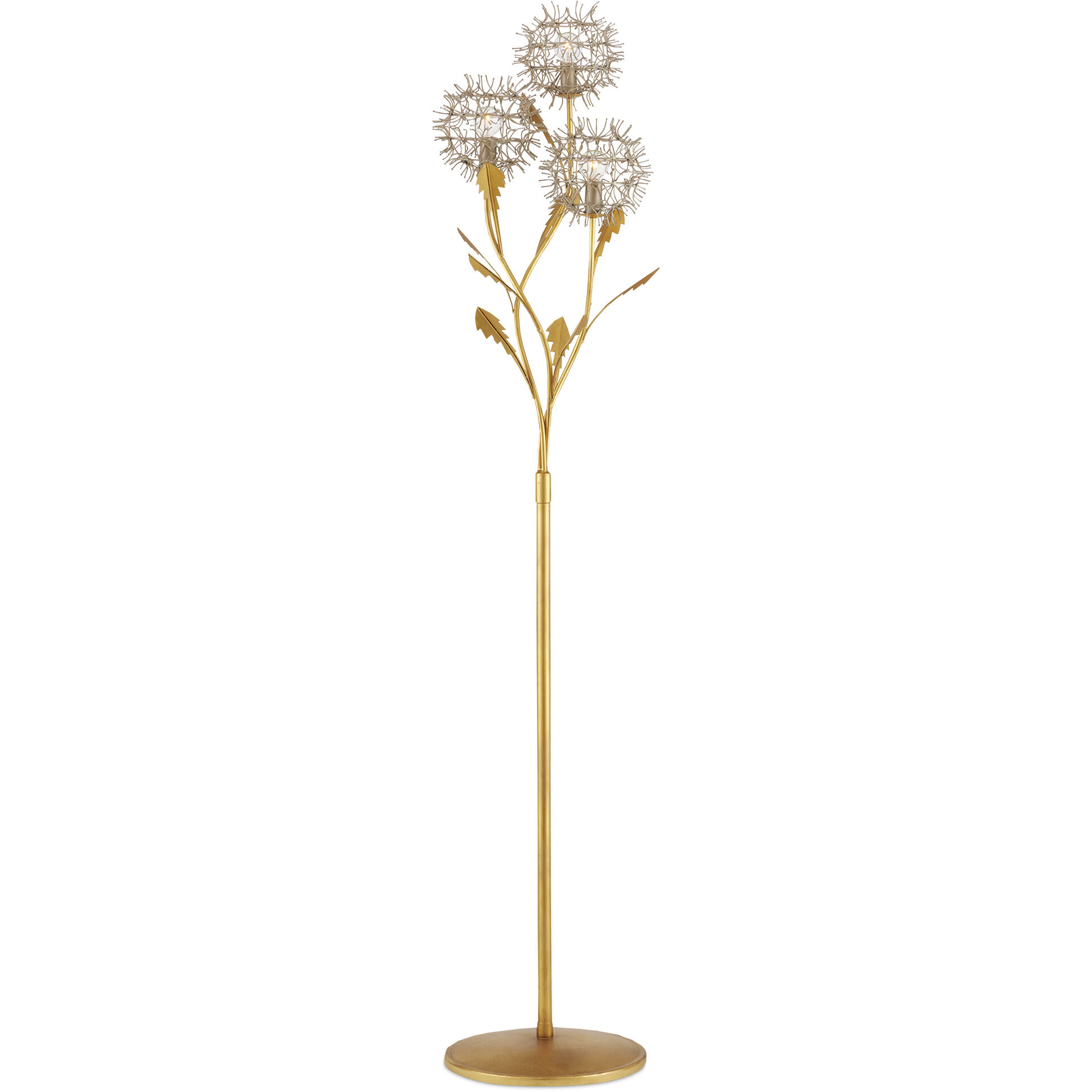 Dandelion 71.25 inch 60 watt Silver and Contemporary Gold Leaf Floor Lamp Portable Light