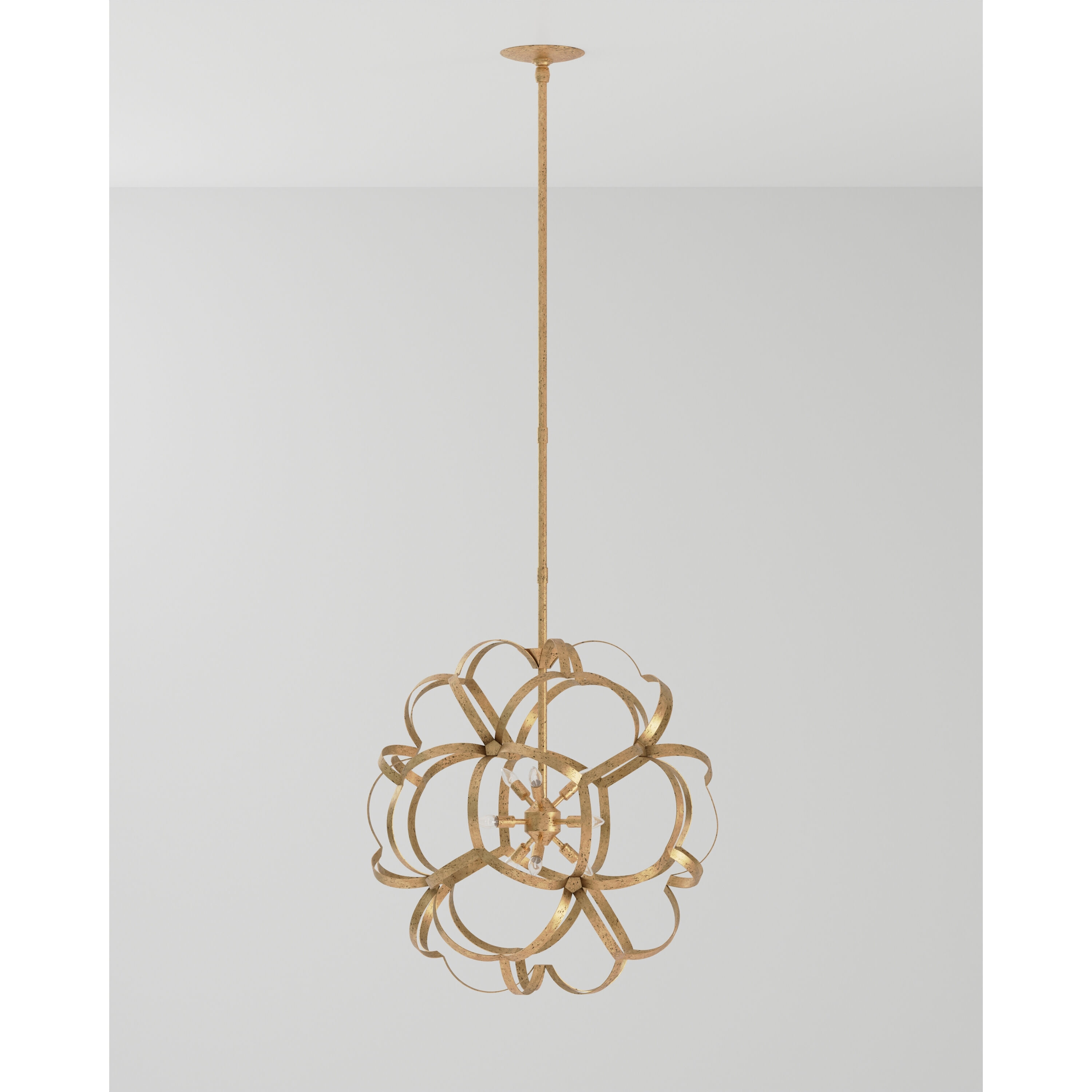 Sappho 9 Light 33.5 inch New Gold Leaf Orb Chandelier Ceiling Light