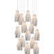 Posh 15 Light 21 inch White/Silver Multi-Drop Pendant Ceiling Light