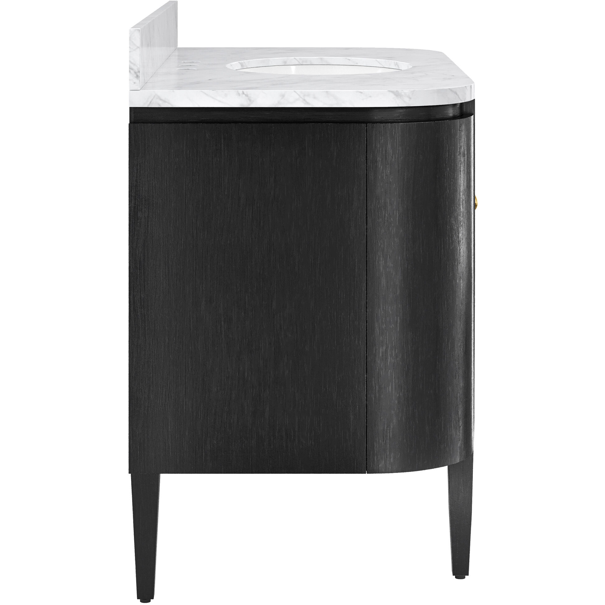 Briallen 48 X 34.25 inch Caviar Black/Natural/White/Light Antique Brass Vanity with Undermount Sink