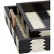 Arrow Black/White/Natural/Brass Trays, Set of 2