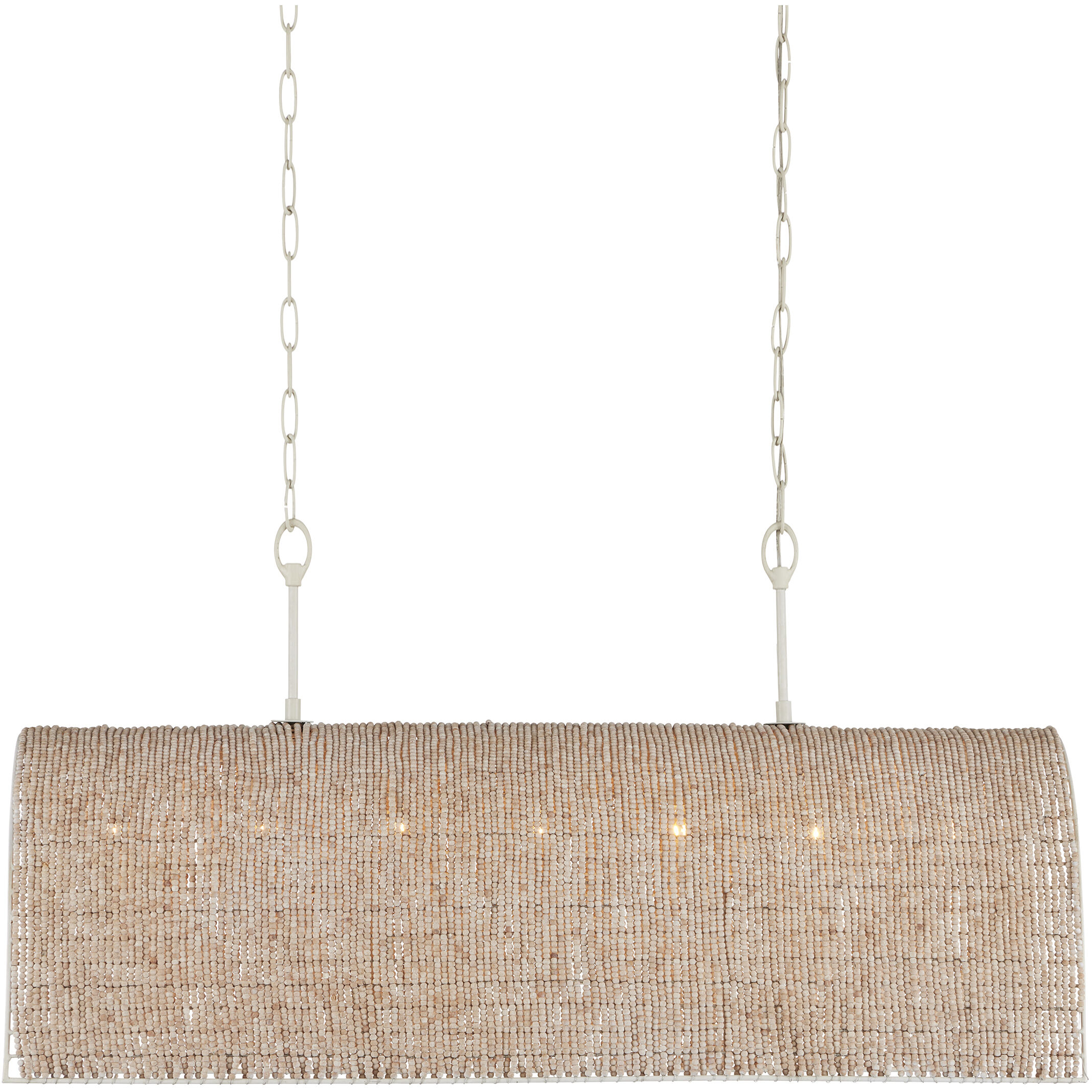 Aztec 7 Light 48 inch Whitewash and White Chandelier Ceiling Light