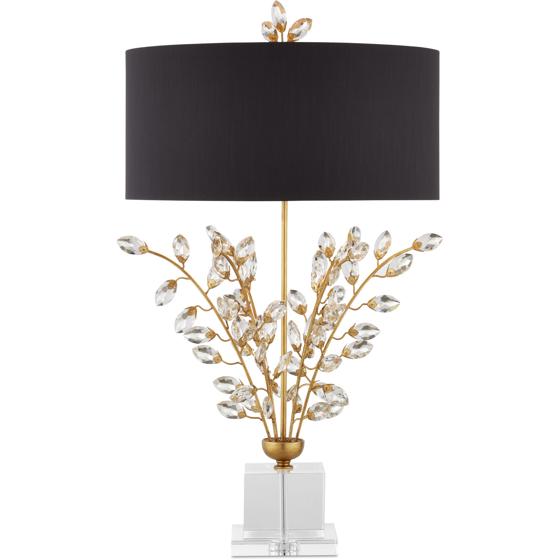 Forget-me-not 32.25 inch 75 watt Chinois Gold Leaf Table Lamp Portable Light