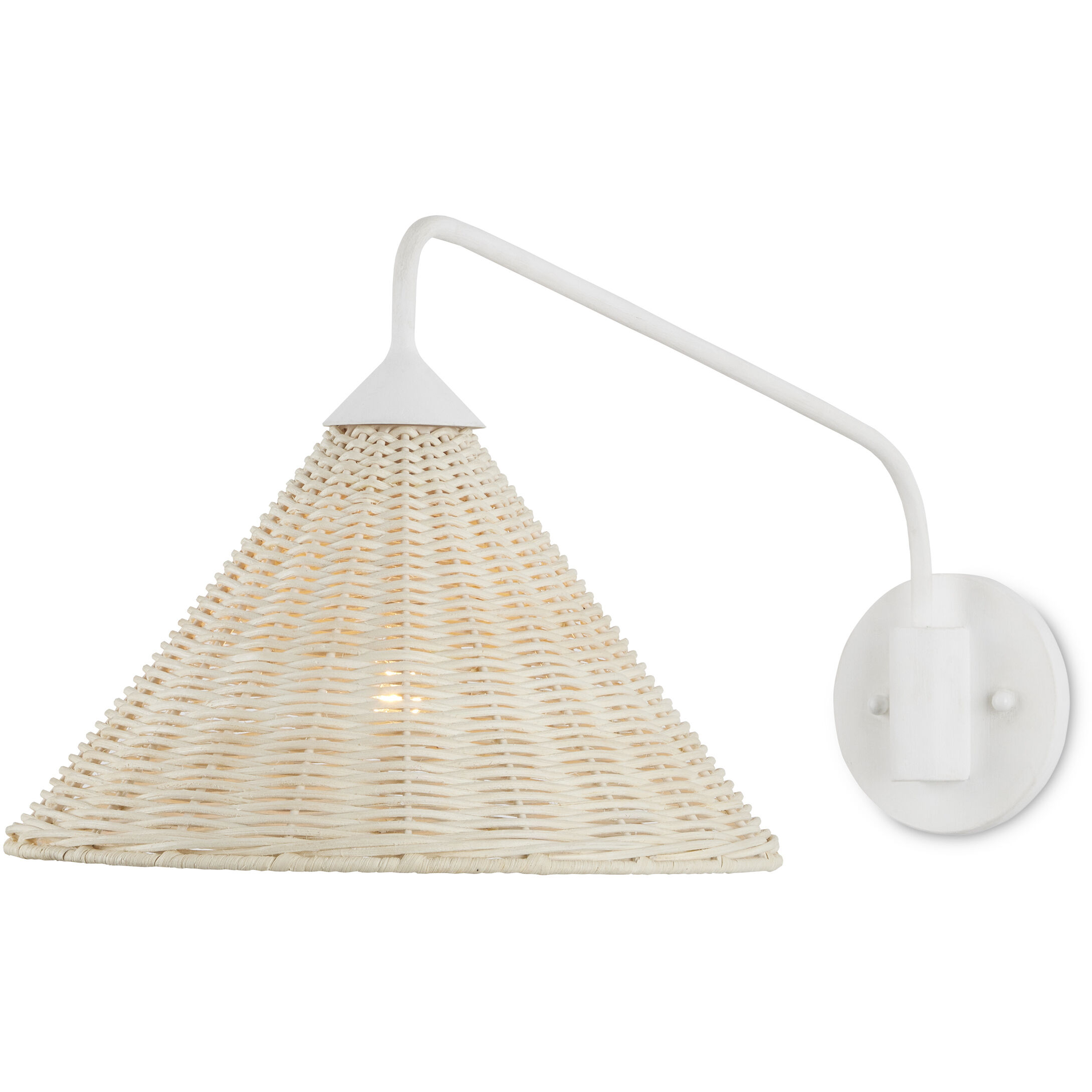 Basket 25.75 inch 40 watt White and Bleached Natural Swing-Arm Wall Sconce Wall Light
