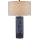 Polka Dot 28.25 inch 150 watt Reactive Blue and Polished Brass Table Lamp Portable Light