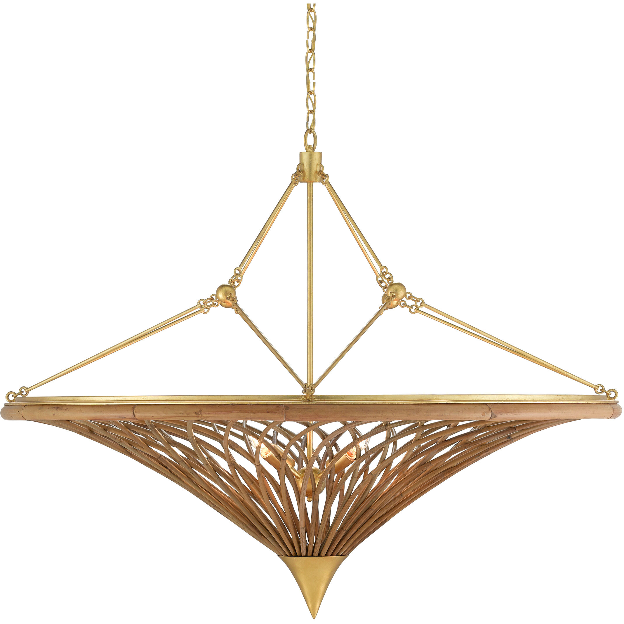 Gaborone 4 Light 40 inch Natural/Contemporary Gold Leaf Chandelier Ceiling Light