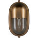 Maritime 1 Light 8.5 inch Antique Brass/Clear Outdoor Wall Sconce