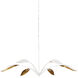 Yuriko 6 Light 66.75 inch Gesso White and Contemporary Gold Leaf Chandelier Ceiling Light