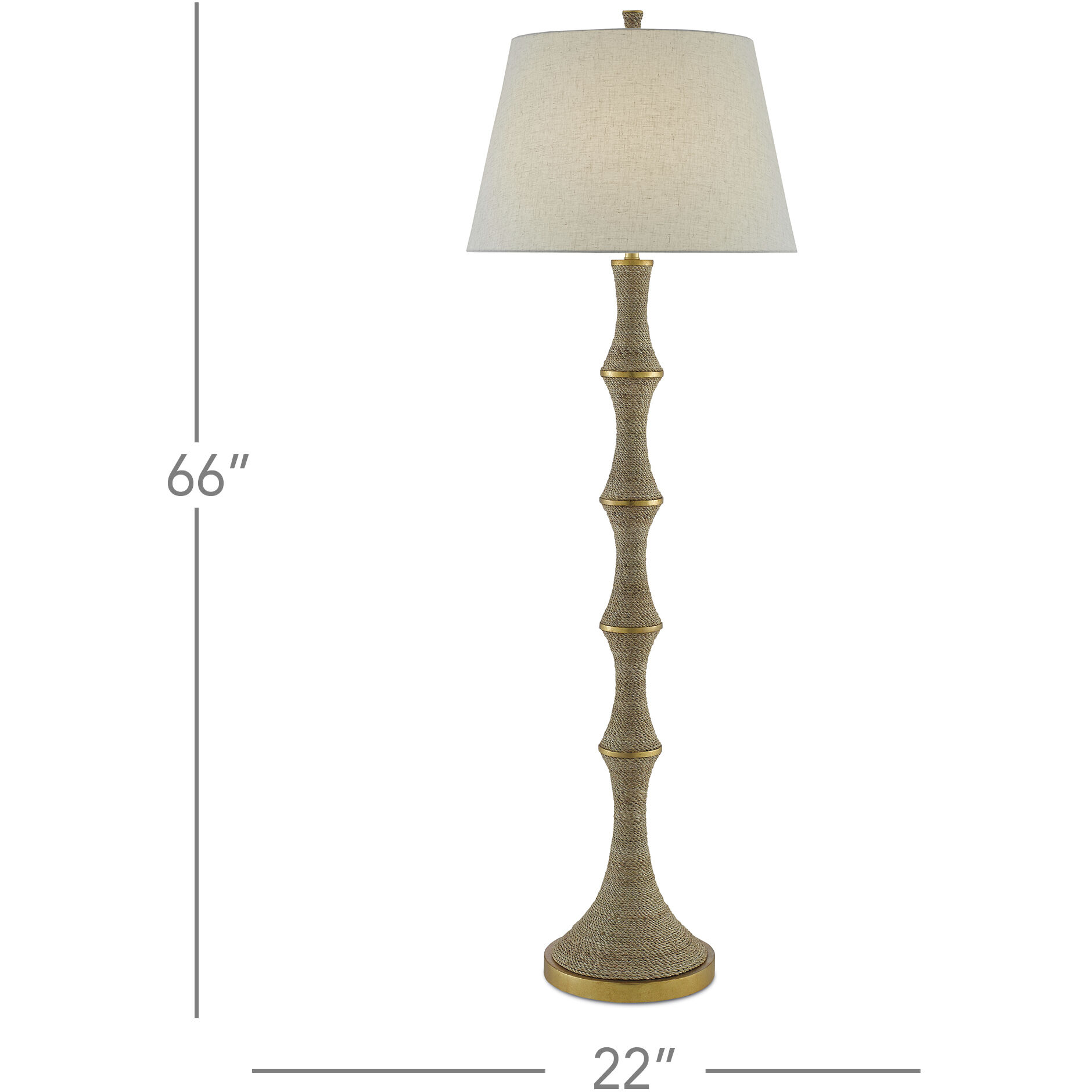 Bourgeon 66 inch 150 watt Natural/Dark Contemporary Gold Leaf Floor Lamp Portable Light