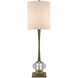 Giovanna 34 inch 100 watt Antique Brass/Clear Table Lamp Portable Light