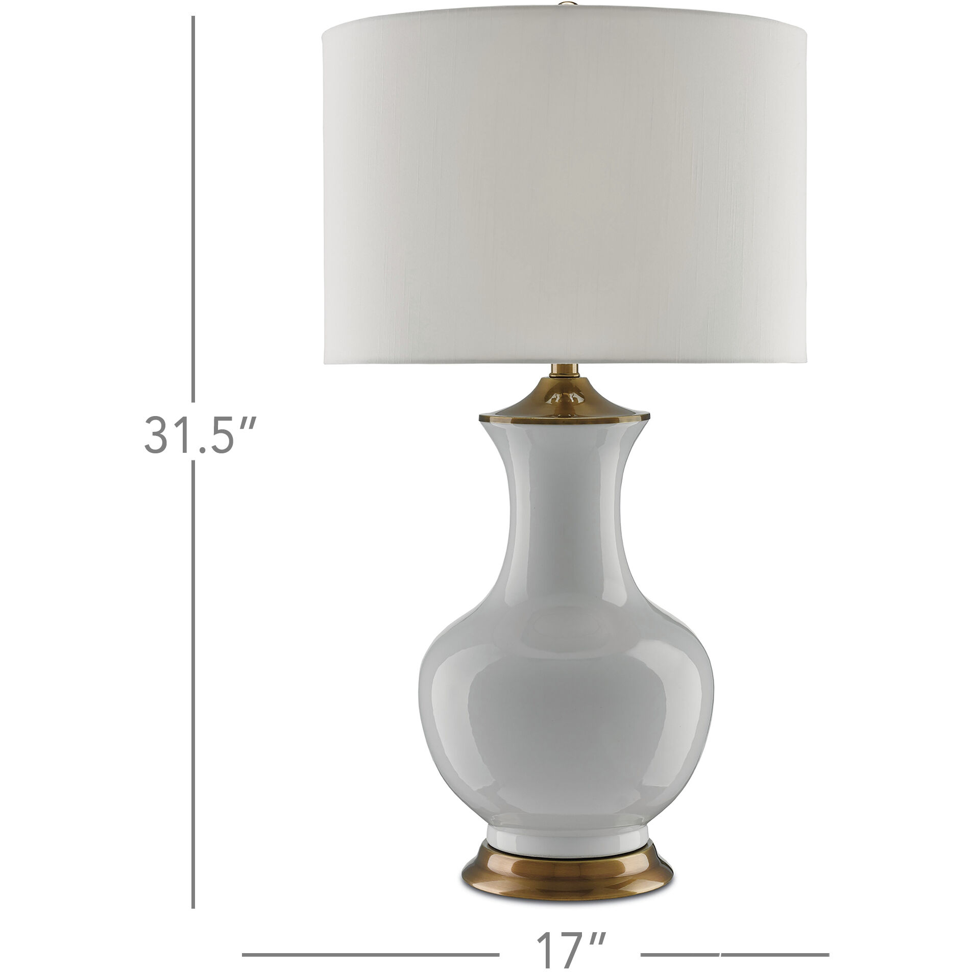 Lilou 31.5 inch 150 watt White/Antique Brass Table Lamp Portable Light