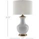 Lilou 31.5 inch 150 watt White/Antique Brass Table Lamp Portable Light