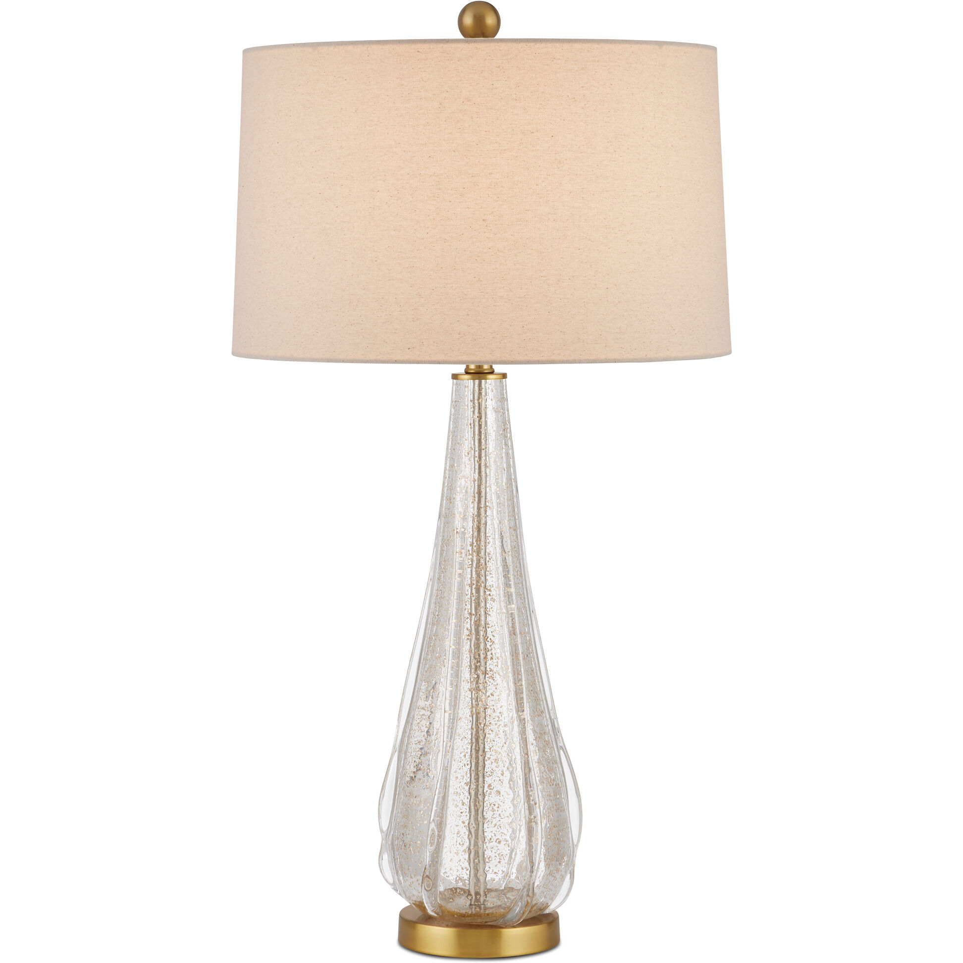 Zyphyrine 34 inch 150 watt Clear/Gold/Antique Brass Table Lamp Portable Light