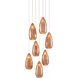 Rame 7 Light 15 inch Copper/Silver/Painted Silver Multi-Drop Pendant Ceiling Light