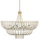 Magnum Opus 12 Light 56 inch Brass and White Chandelier Ceiling Light, Large