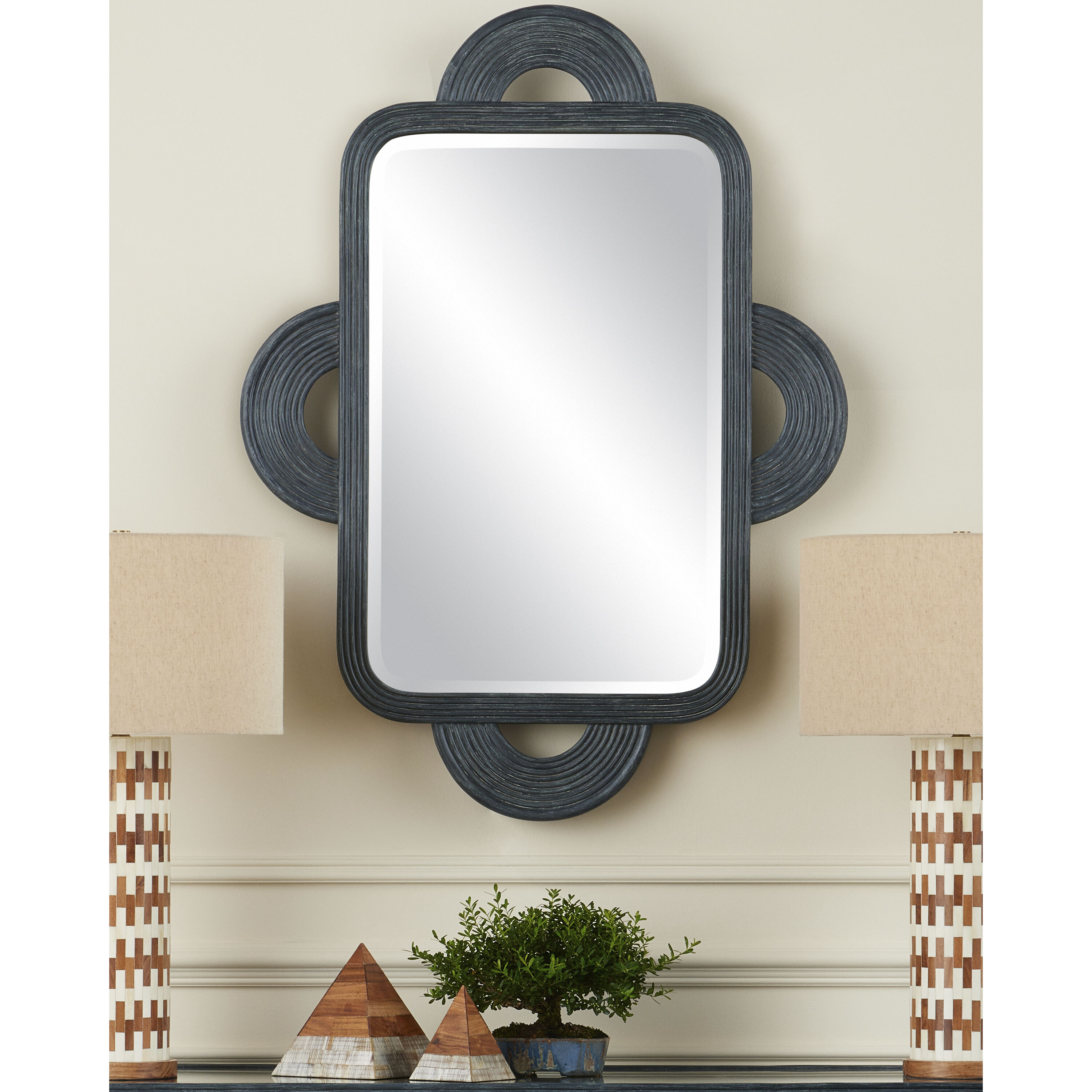 Santos 47.25 X 35.25 inch Vintage Navy and Mirror Mirror