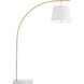 Cloister 70 inch 75 watt Antique Brass/White Floor Lamp Portable Light