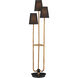 Triptych 70.5 inch 40 watt Natural Rattan/Satin Black Floor Lamp Portable Light