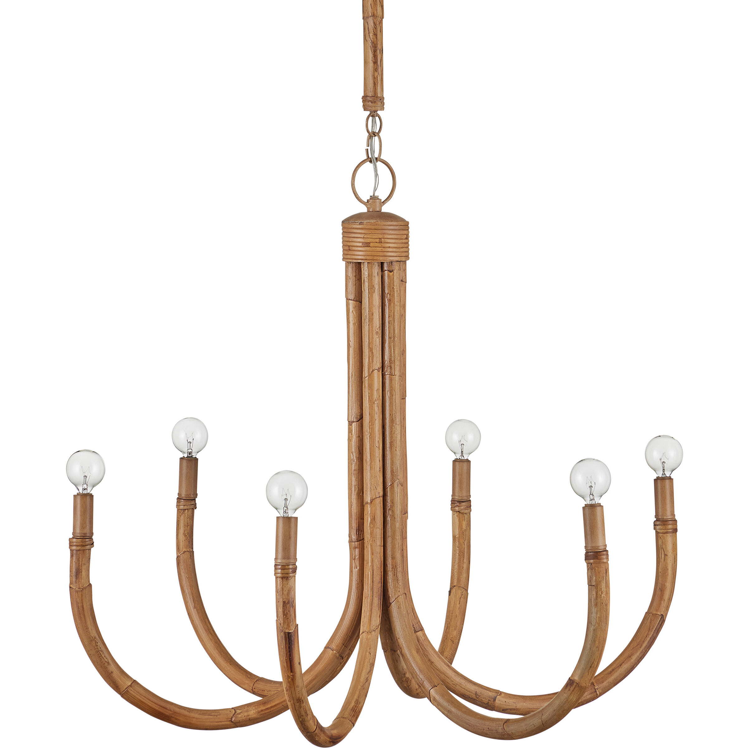 Samsara 6 Light 31.5 inch Natural/Saddle Tan Chandelier Ceiling Light, Small