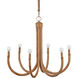 Samsara 6 Light 31.5 inch Natural/Saddle Tan Chandelier Ceiling Light, Small