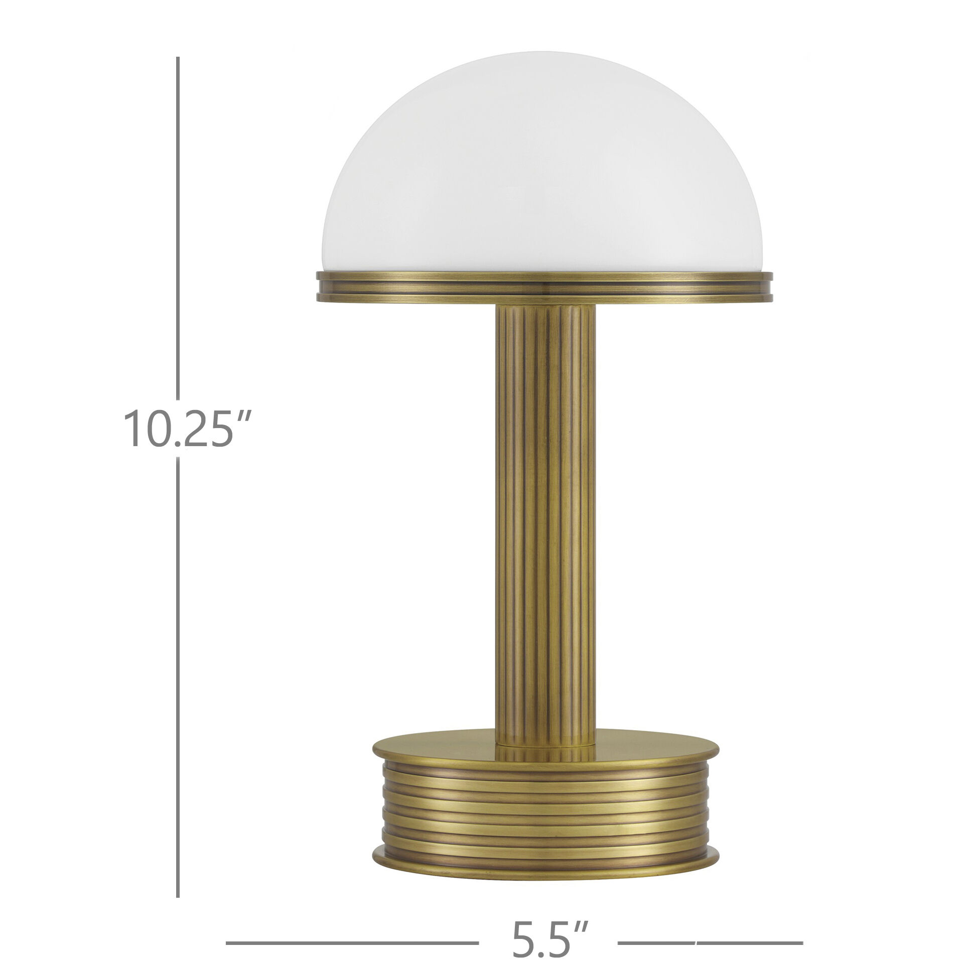 Promenade 10.25 inch 1.5 watt Antique Brass/Milk Cordless Table Lamp Portable Light