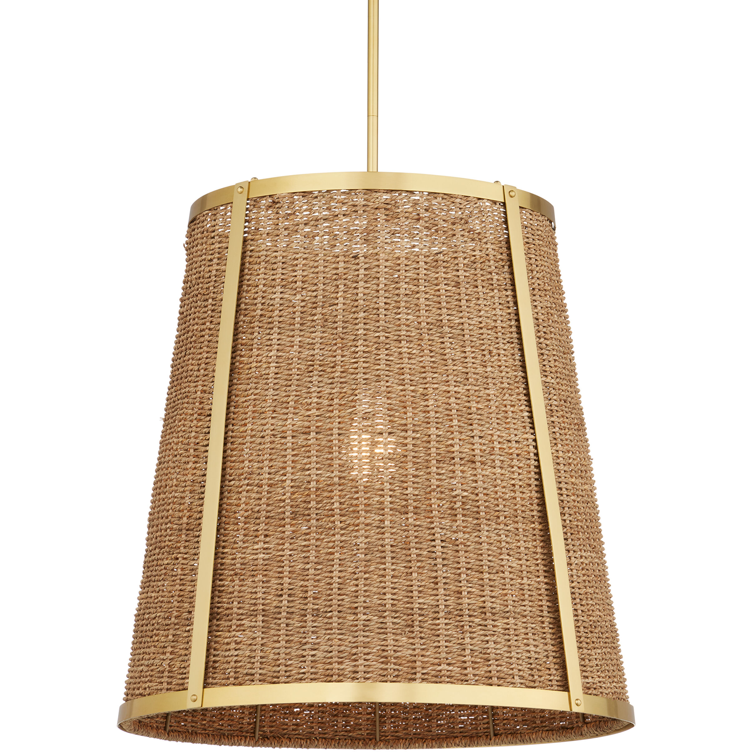 Deauville 1 Light 22 inch Natural/Polished Brass Pendant Ceiling Light, Suzanne Duin Collection