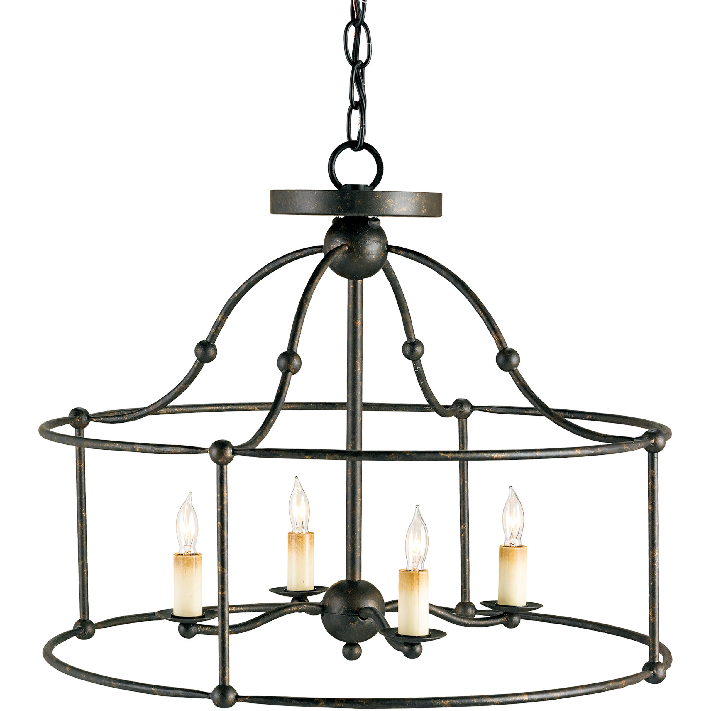Fitzjames 4 Light 20 inch Mayfair Pendant Ceiling Light, Small, Semi-Flush Convertible