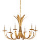 Bette 6 Light 33 inch Grecian Gold Leaf Chandelier Ceiling Light, Bunny Williams Collection