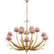 Marilee 12 Light 44 inch Pink/Dutch Gold Leaf Chandelier Ceiling Light, Large
