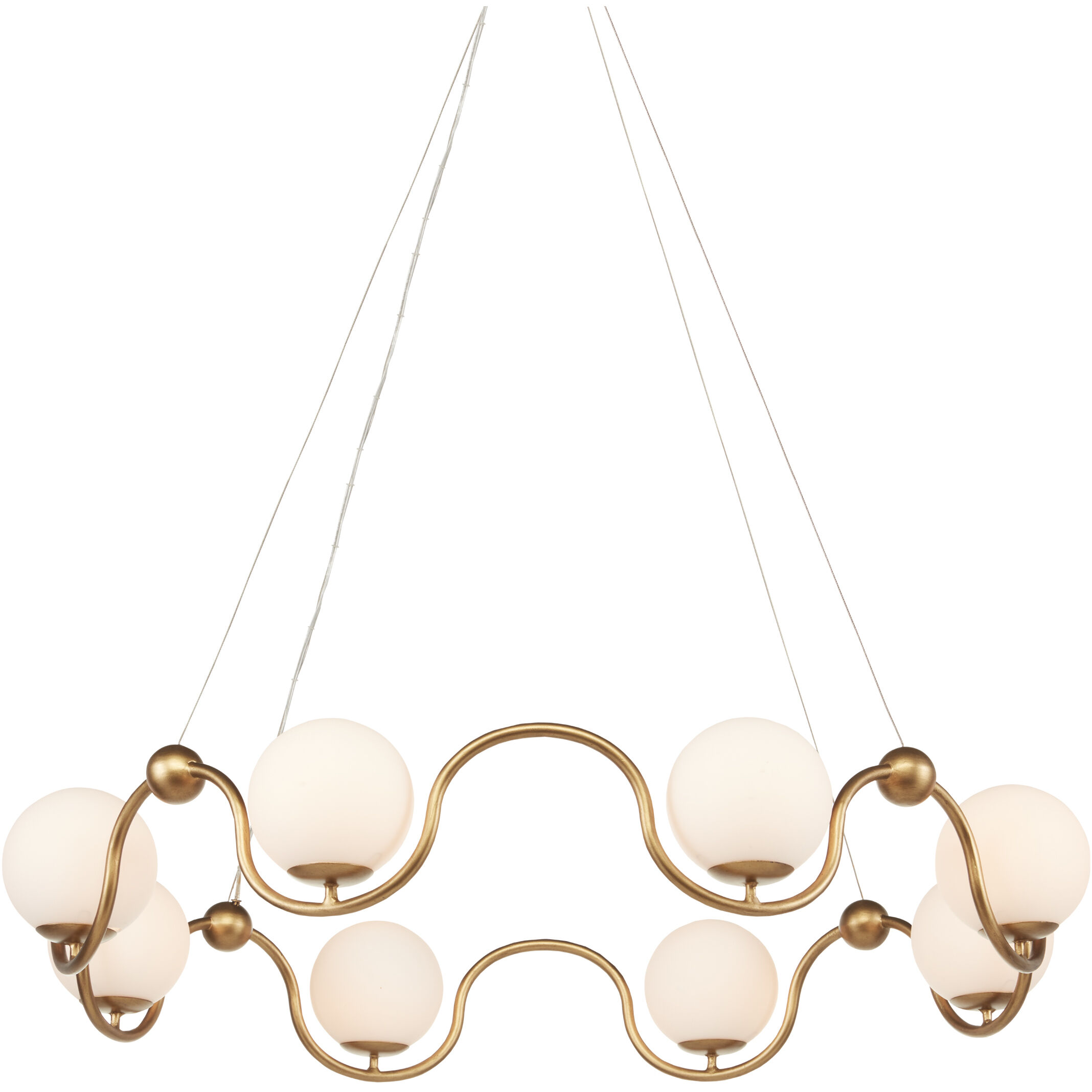 Equilibrium 8 Light 38.75 inch Antique Brass/White Chandelier Ceiling Light