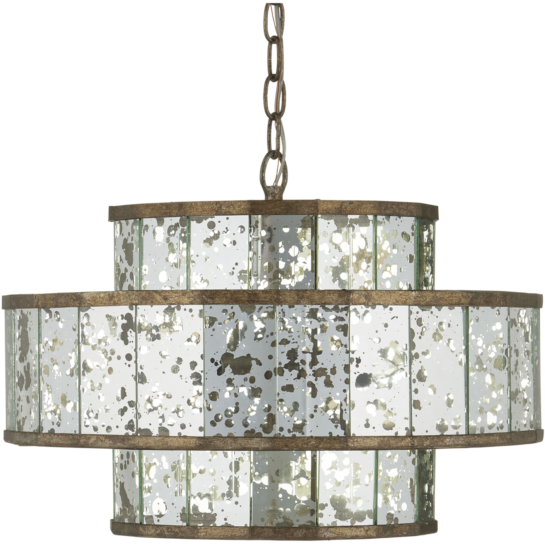 Fantine 4 Light 18 inch Pyrite Bronze/Raj Mirror Chandelier Ceiling Light, Small