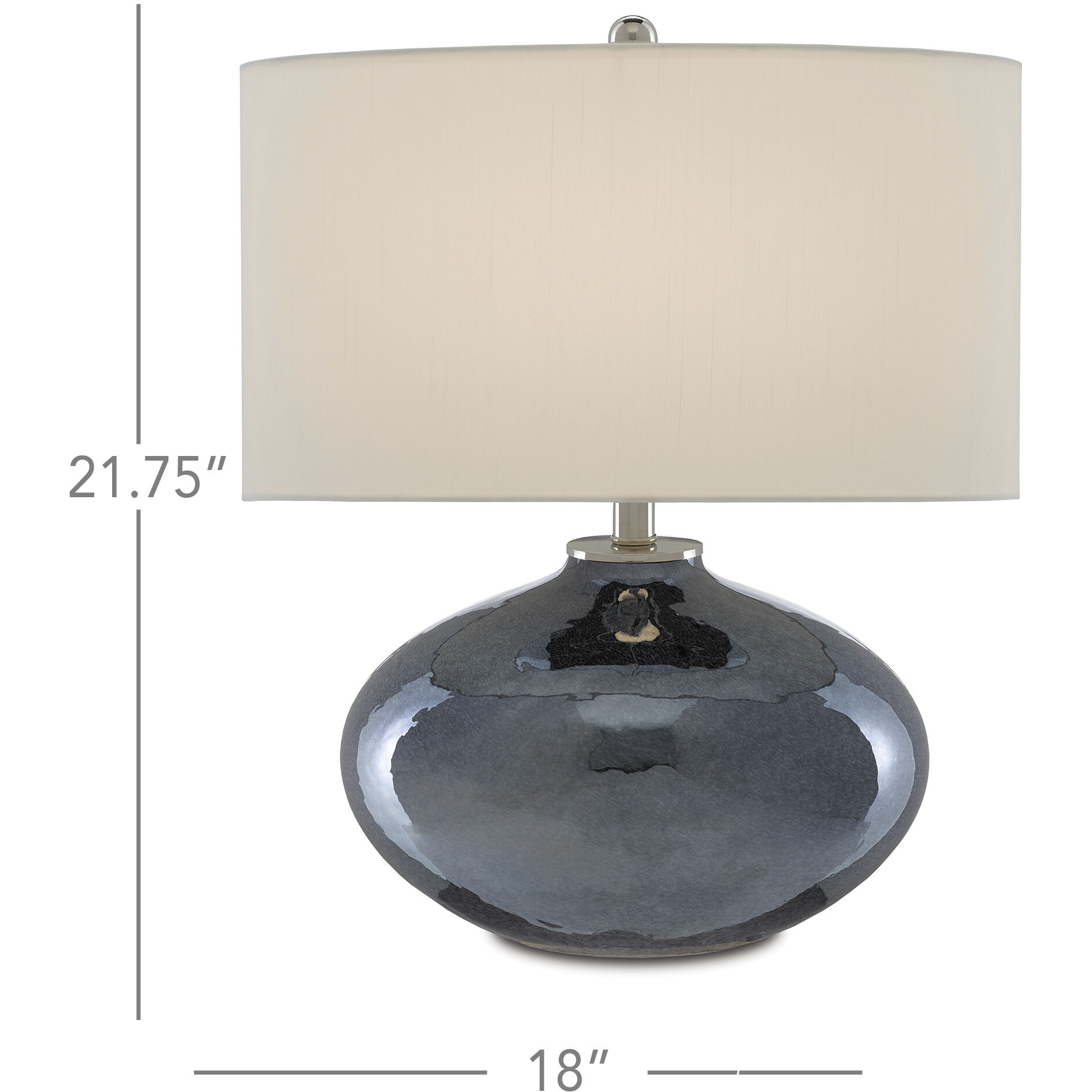 Lucent 21.75 inch 150 watt Blue Plated/Polished Nickel Table Lamp Portable Light