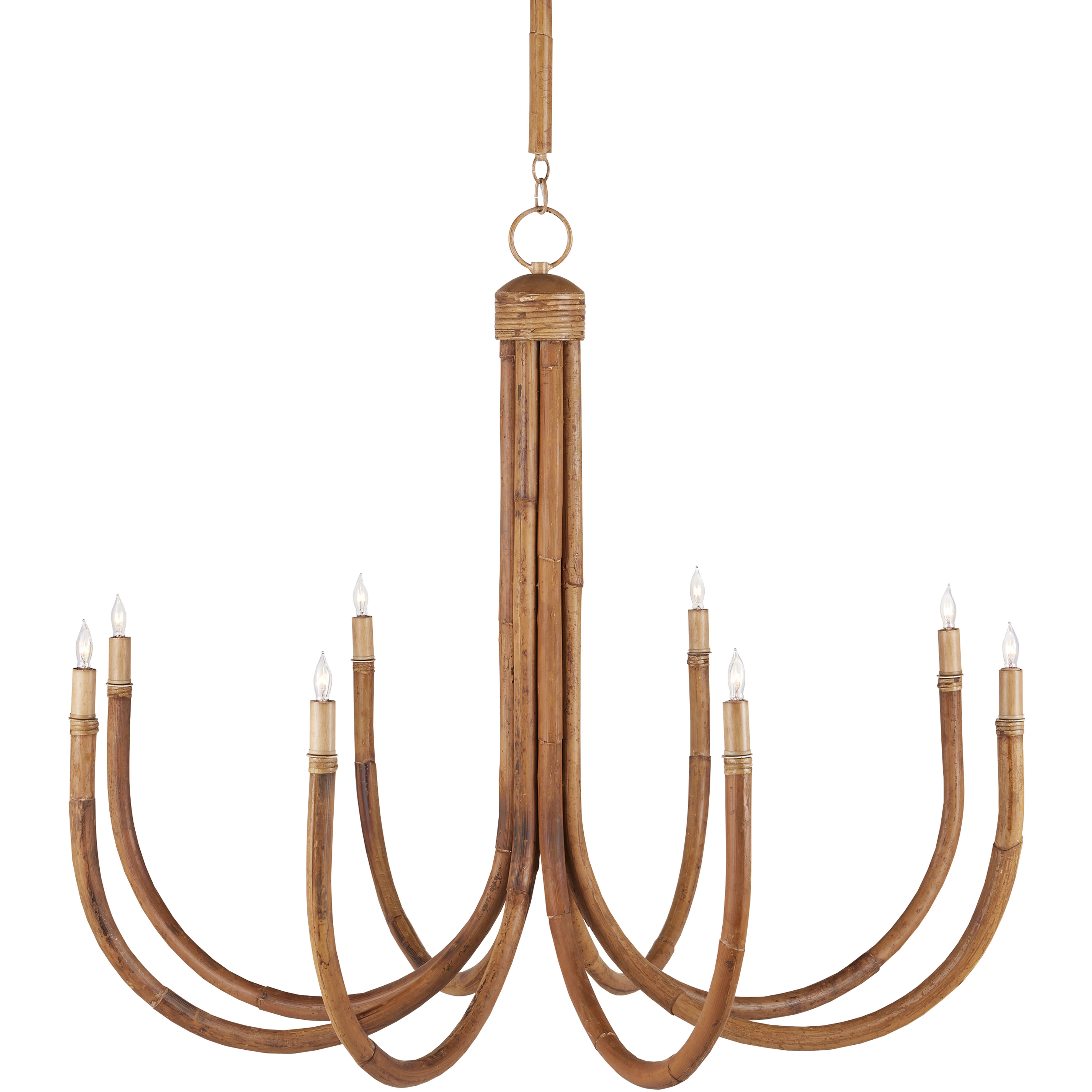 Samsara 8 Light 42.5 inch Natural and Saddle Tan Chandelier Ceiling Light