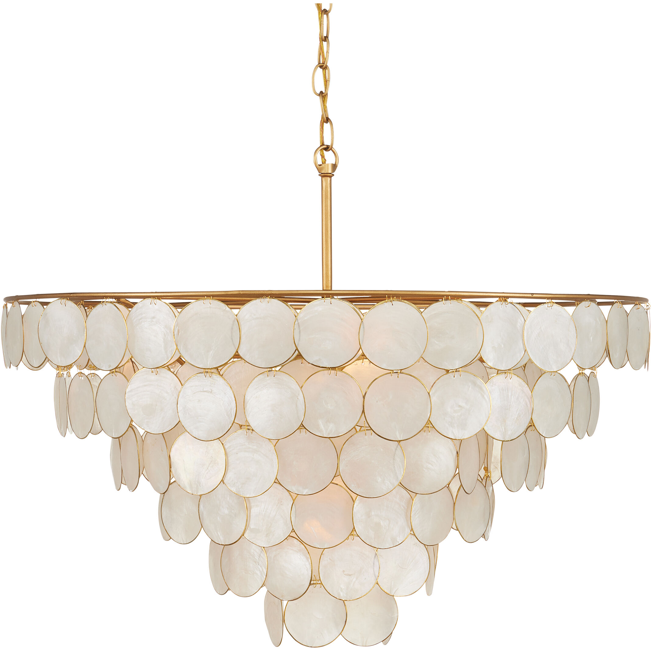 Bon Vivant 5 Light 30.25 inch Natural/Contemporary Gold Chandelier Ceiling Light, Semi-Flush Mount Convertible