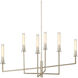 Courante 6 Light 44.75 inch Champagne and Frosted White Chandelier Ceiling Light