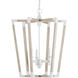 Bastian 3 Light 23.5 inch Sugar White and Sandstone Lantern Chandelier Ceiling Light, Medium