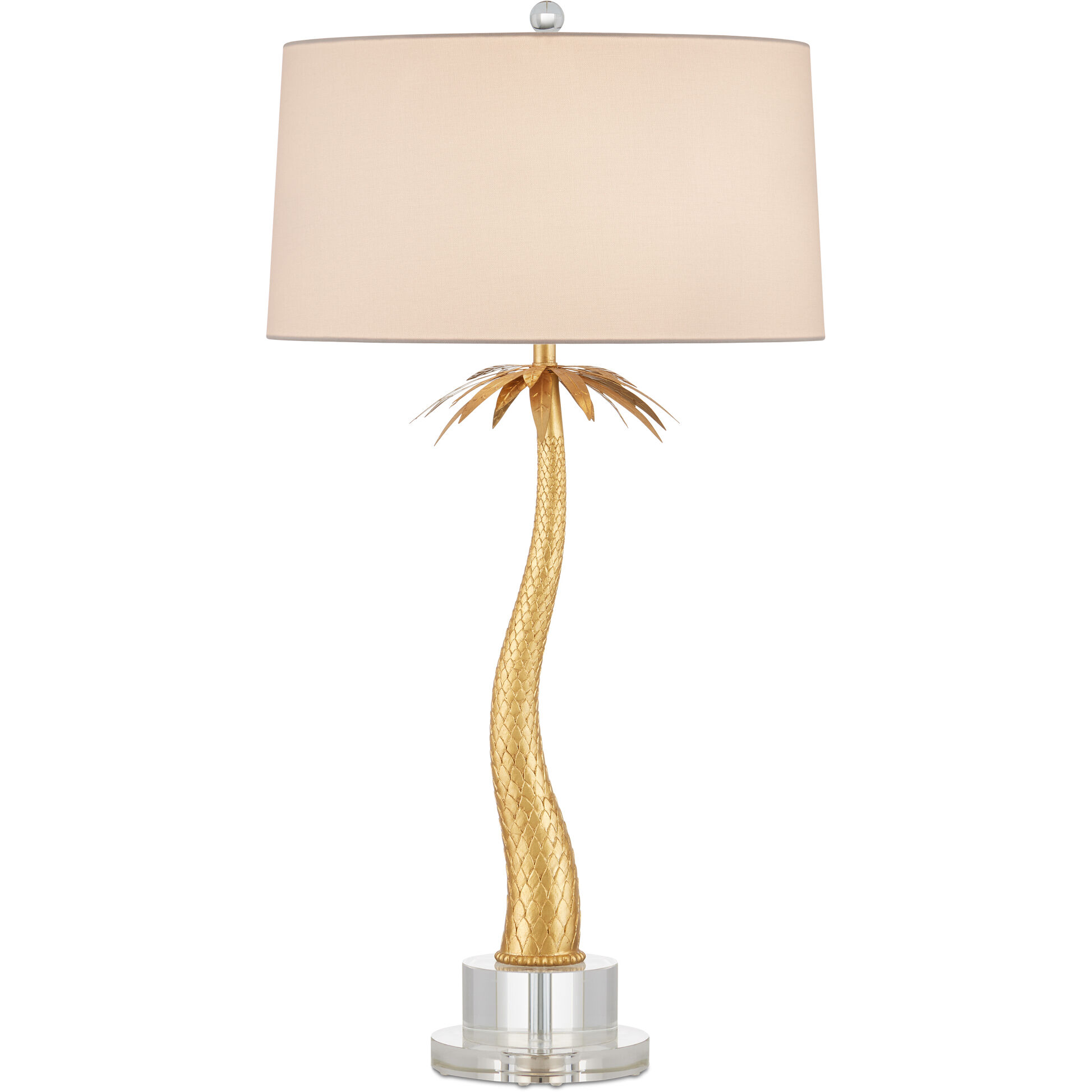Mazari 35 inch 60 watt Contemporary Gold Leaf/Clear Table Lamp Portable Light