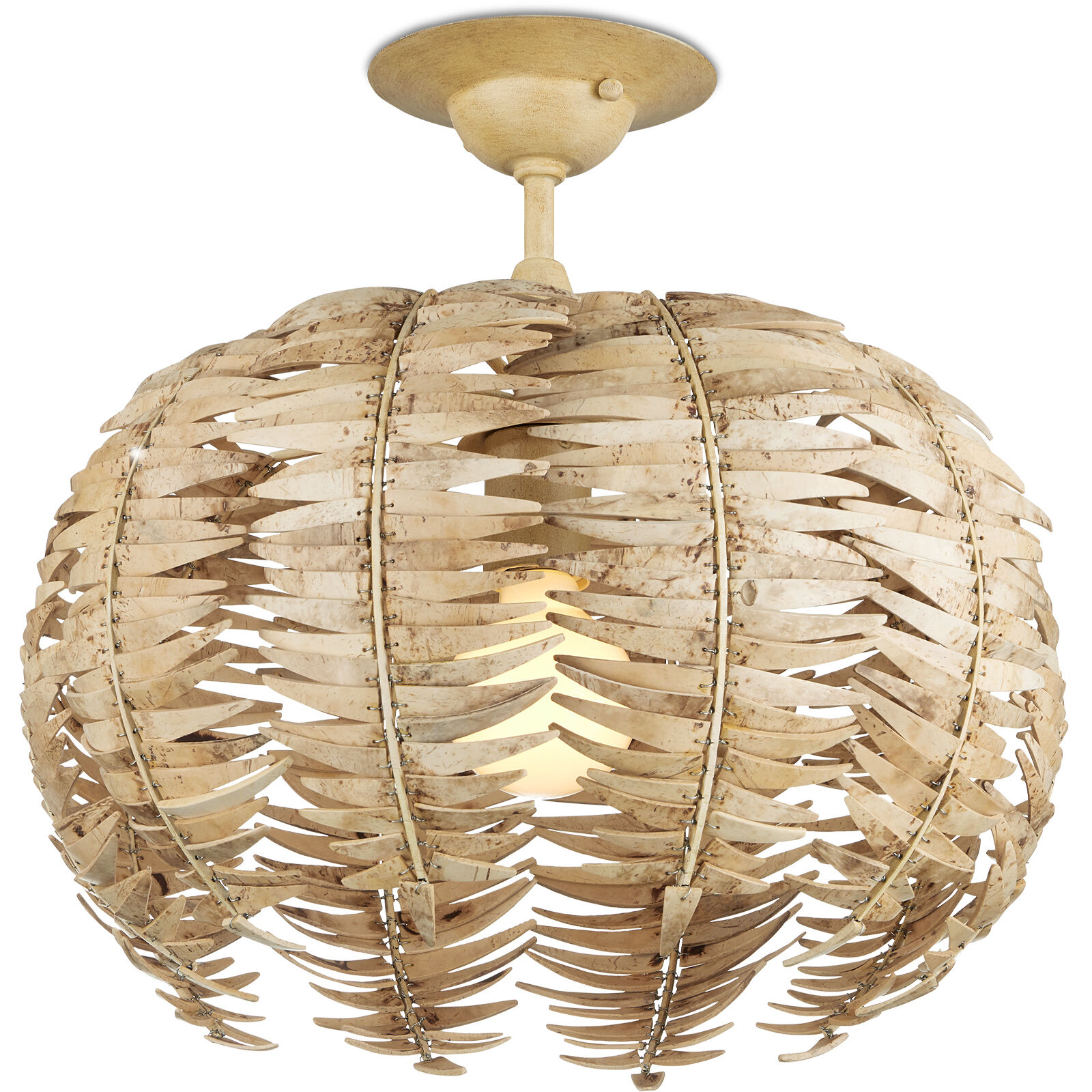 Tiptur LED 15.75 inch Natural/Coco Cream Semi-Flush Mount Ceiling Light