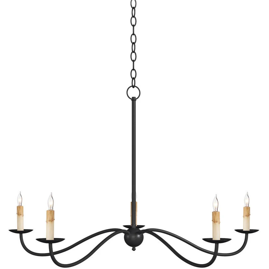 Saxon 5 Light 33.25 inch Zanzibar Black Chandelier Ceiling Light
