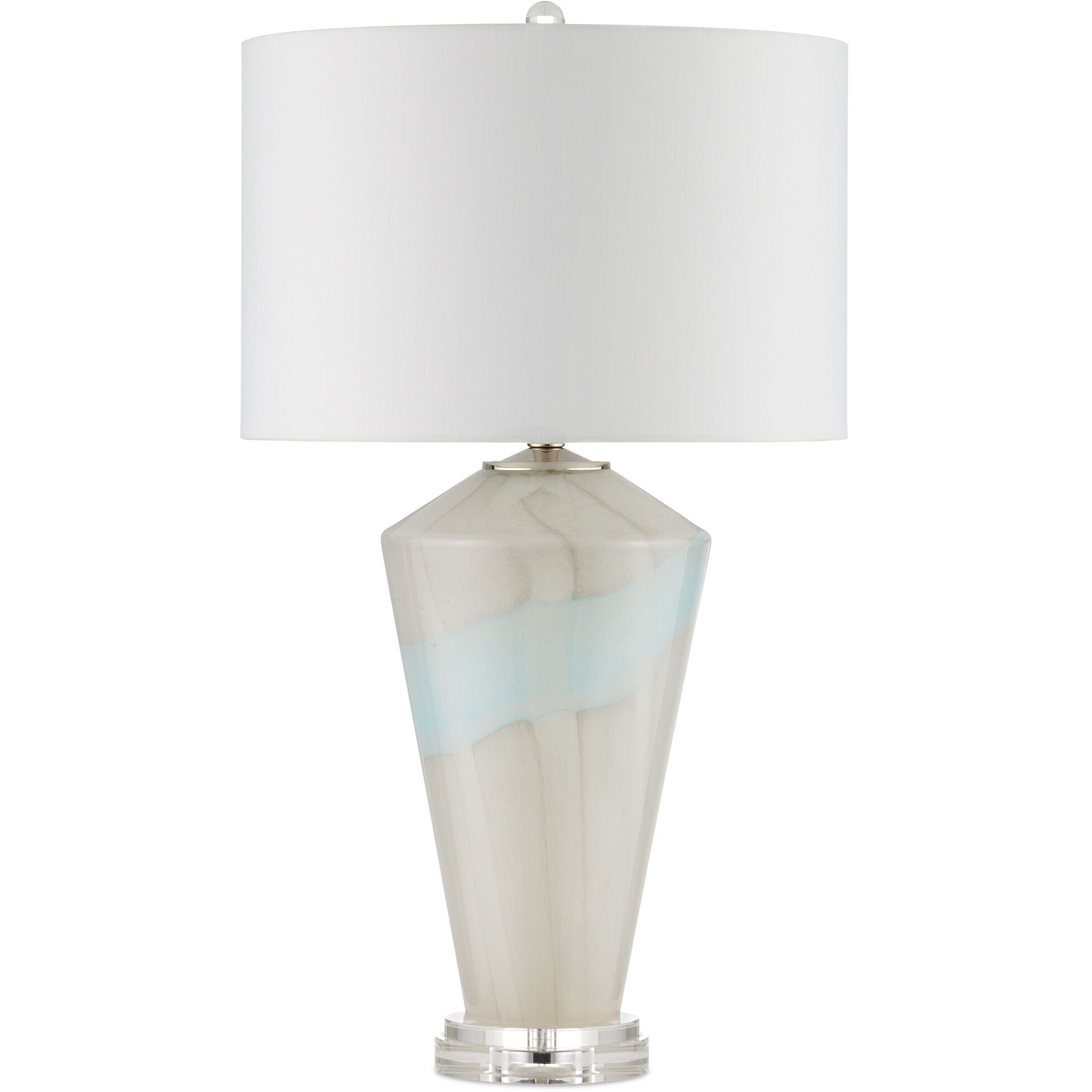 Floating Cloud 30 inch 150 watt Pale Gray/Light Blue/Clear/Polished Nickel Table Lamp Portable Light