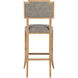 Melanie 46 inch Blonde Ash Wood/Brass Bar Stool