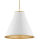 Pierrepont 1 Light 22 inch Painted Gesso White/Contemporary Gold Leaf Pendant Ceiling Light, Large