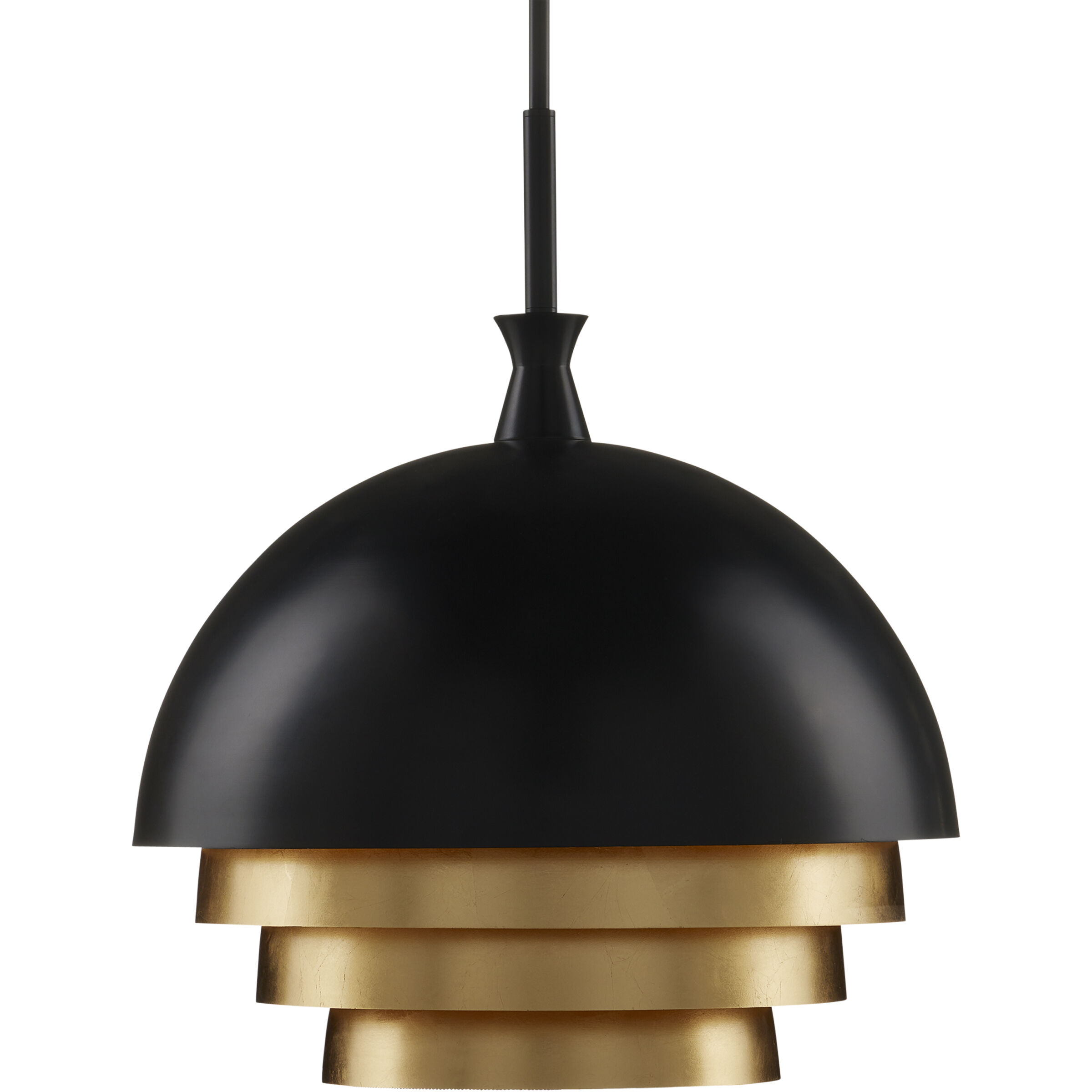 Salviati 3 Light 17.75 inch Black and Gold Leaf Pendant Ceiling Light, Large